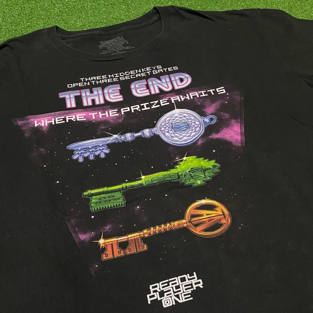 Ready Player One Movie T-Shirt Size XL Sci-Fi Fantasy Gamer Black Graphic Tee